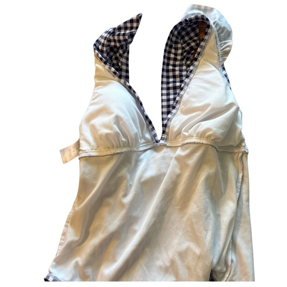 Kona Sol Gingham Blue and White one piece bathing suit size M - Picture 4 of 7